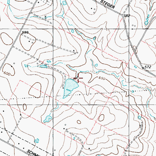 Topographic Map of Cavness Lake Dam, TX