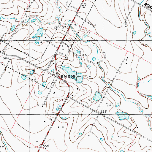 Topographic Map of Raesz Lake Dam, TX