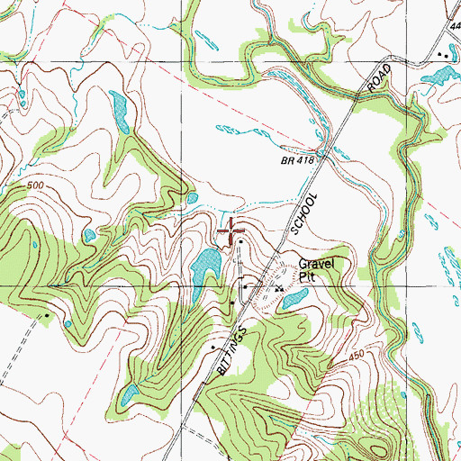 Topographic Map of Sellers Lake Dam, TX
