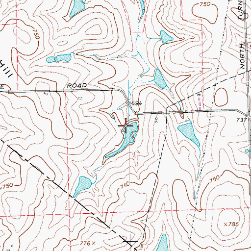 Topographic Map of Texas No Name Number 9 Dam, TX