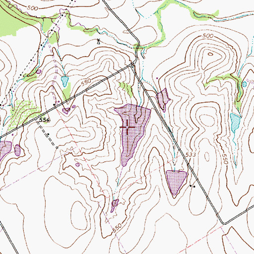 Topographic Map of Steakley Dam, TX