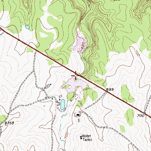 Topographic Map of Hall Lake Dam, TX