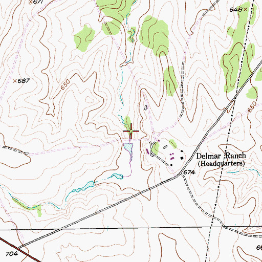 Topographic Map of Bass Lake, TX