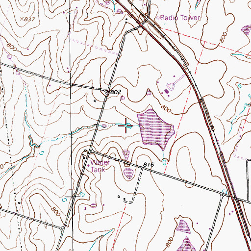 Topographic Map of Rolling Hills Country Club Lake Dam, TX