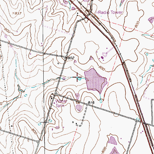 Topographic Map of Rolling Hills Country Club Lake, TX
