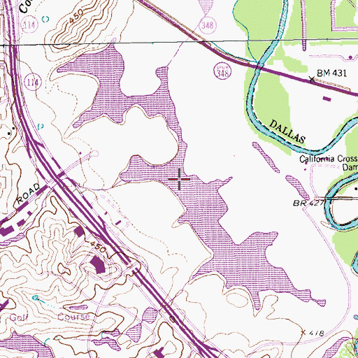Topographic Map of Lake Carolyn, TX