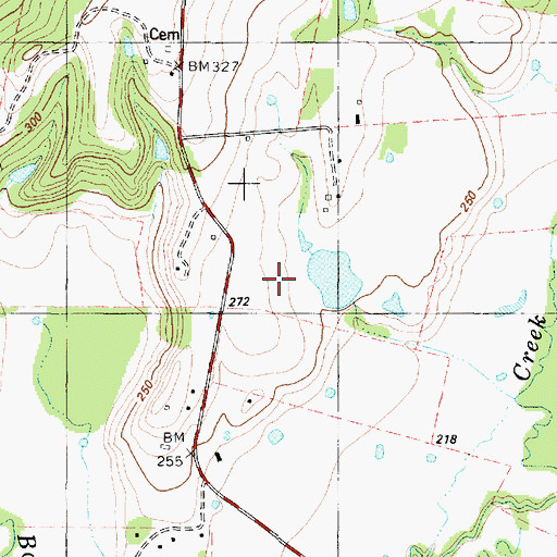 Topographic Map of Kelly Lake Dam, TX