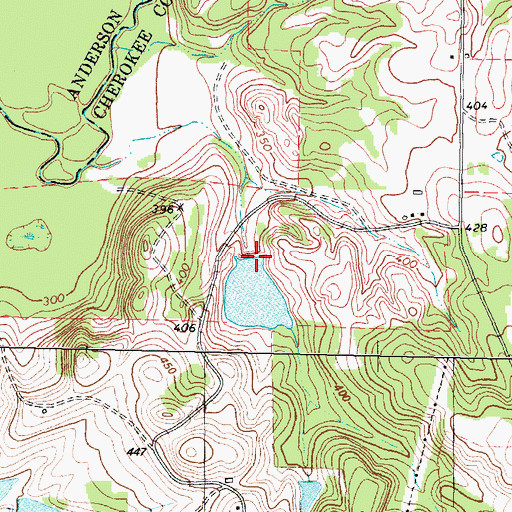 Topographic Map of Tucker Lake Dam, TX
