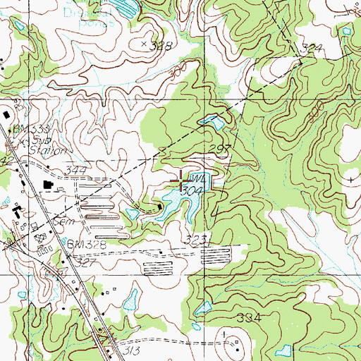 Topographic Map of Valmac Lake Dam, TX