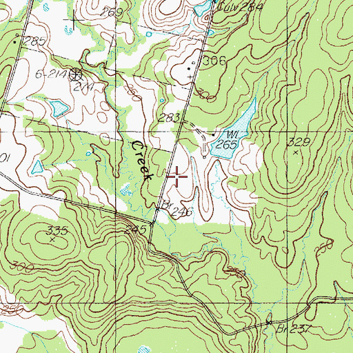 Topographic Map of Peddy Lake Dam, TX