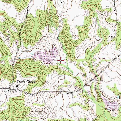 Topographic Map of Reynolds Lake Dam, TX