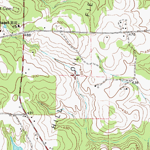 Topographic Map of L B Wilson Lake Dam, TX
