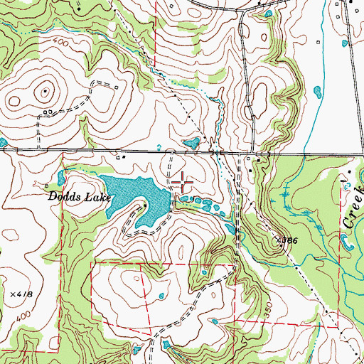 Topographic Map of Dodds Lake Dam, TX