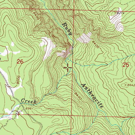 Topographic Map of Middle Creek, CO
