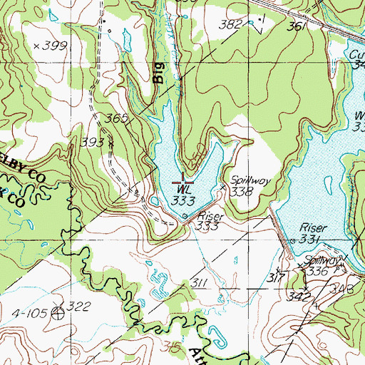 Topographic Map of Soil Conservation Service Site 7 Reservoir, TX