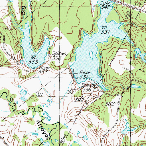 Topographic Map of Soil Conservation Service Site 8 Dam, TX