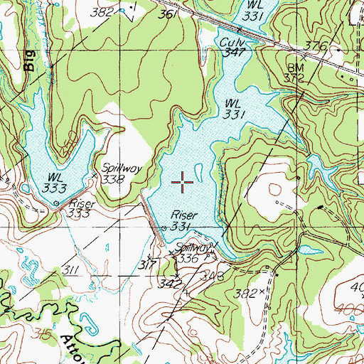 Topographic Map of Soil Conservation Service Site 8 Reservoir, TX