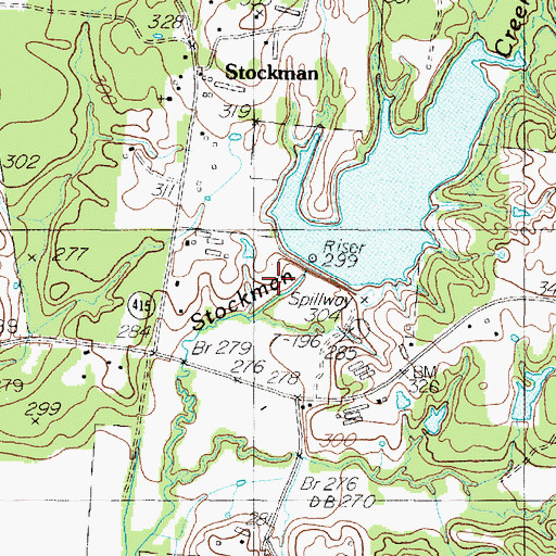 Topographic Map of Soil Conservation Service Site 12 Dam, TX
