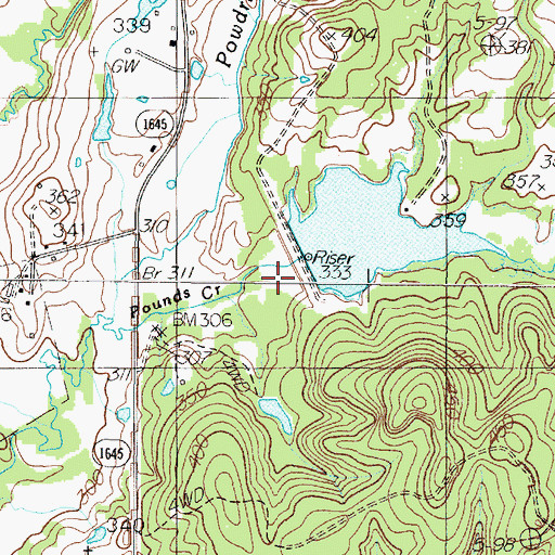 Topographic Map of Soil Conservation Service Site 15 Dam, TX