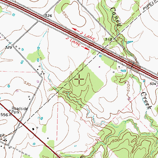 Topographic Map of Lipsey Lake Dam, TX