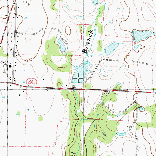 Topographic Map of Cox Lake Dam, TX