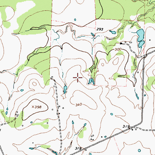Topographic Map of Fisherman Paradise Lake Dam, TX
