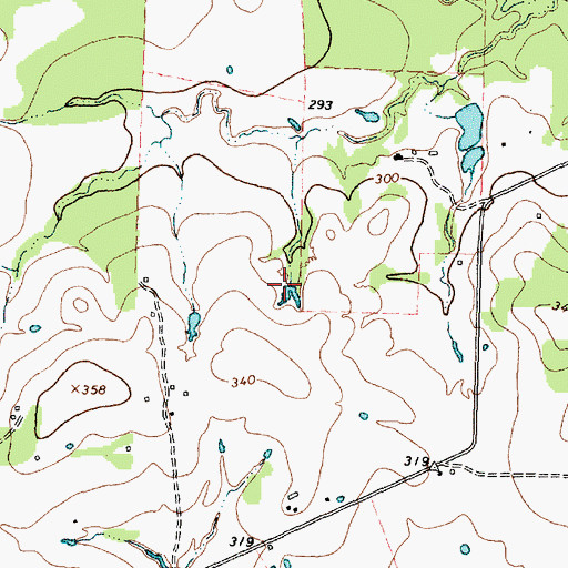 Topographic Map of Fisherman Paradise Lake, TX