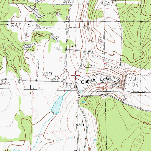 Topographic Map of Catfish Lake Dam, TX