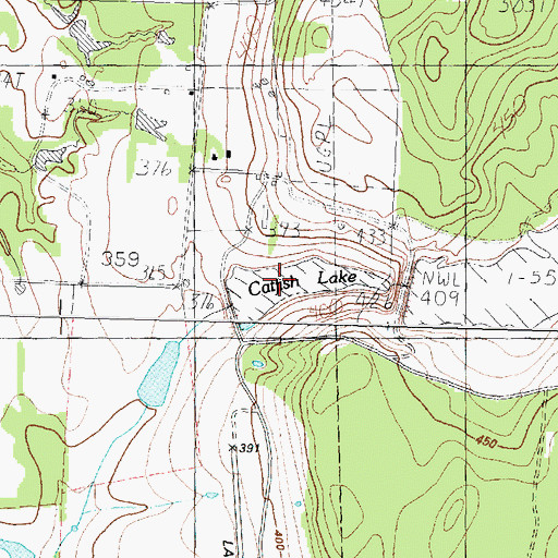 Topographic Map of Catfish Lake, TX