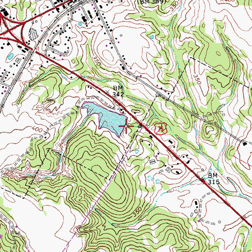 Topographic Map of Cain Lake Dam, TX