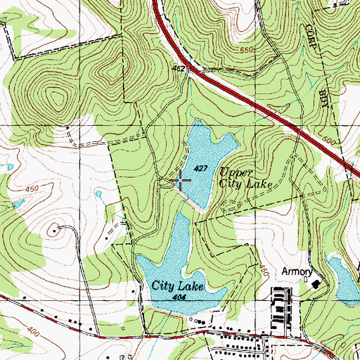 Topographic Map of Upper City Lake Dam, TX