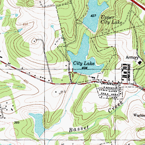 Topographic Map of Lower City Lake Dam, TX
