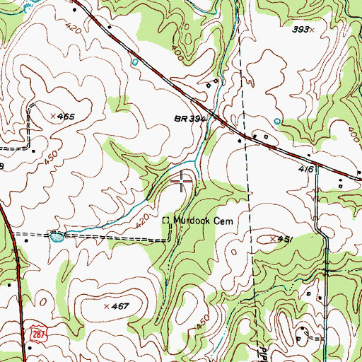 Topographic Map of Barfield Lake Dam, TX