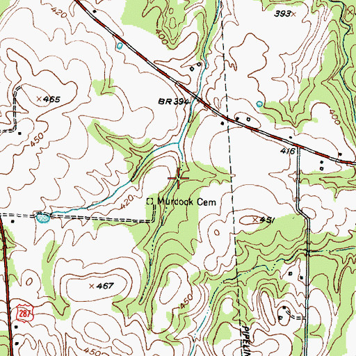 Topographic Map of Barfield Lake, TX