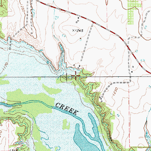 Topographic Map of Lesley Lake Number 2 Dam, TX