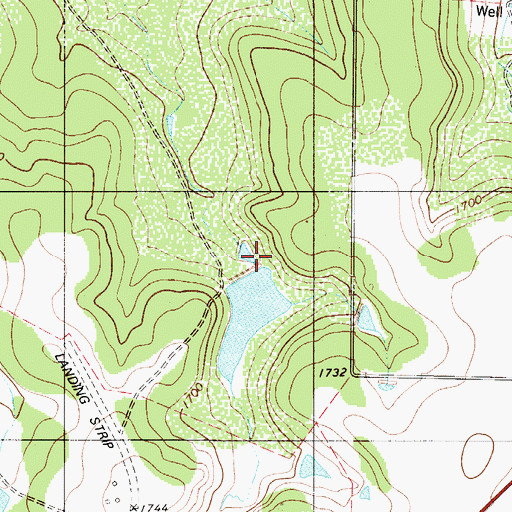 Topographic Map of Z Ranch Lake Dam, TX