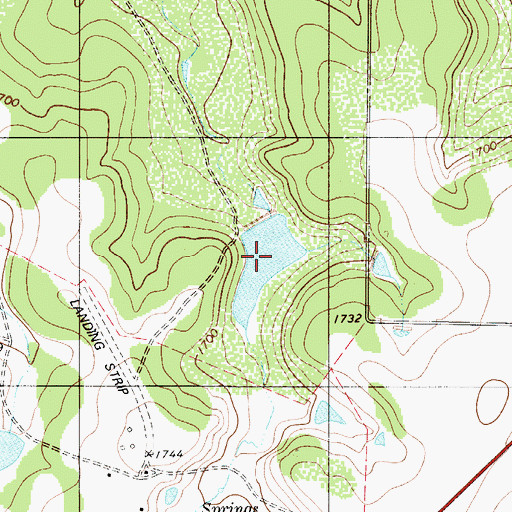Topographic Map of Z Ranch Lake, TX