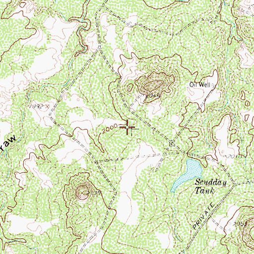 Topographic Map of Nan Hatty Tank Dam, TX