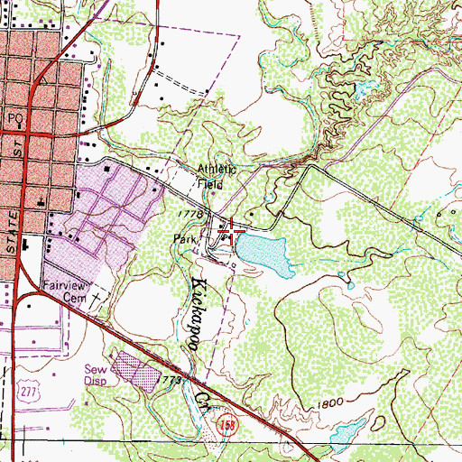 Topographic Map of Old City Lake Dam, TX