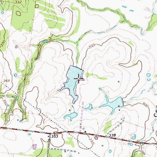 Topographic Map of Santa Alina Ranch Lake Dam, TX