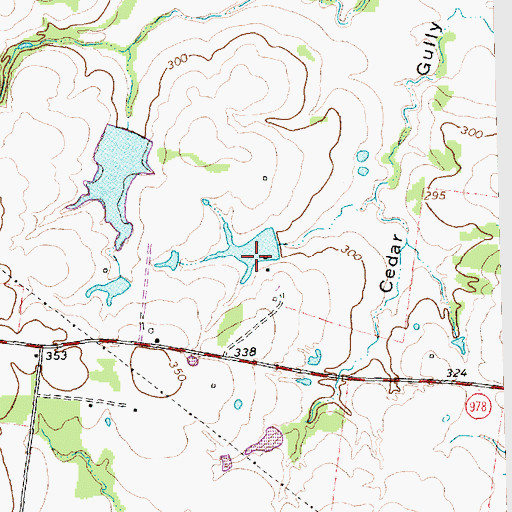 Topographic Map of Texas No Name Number 14 Dam, TX