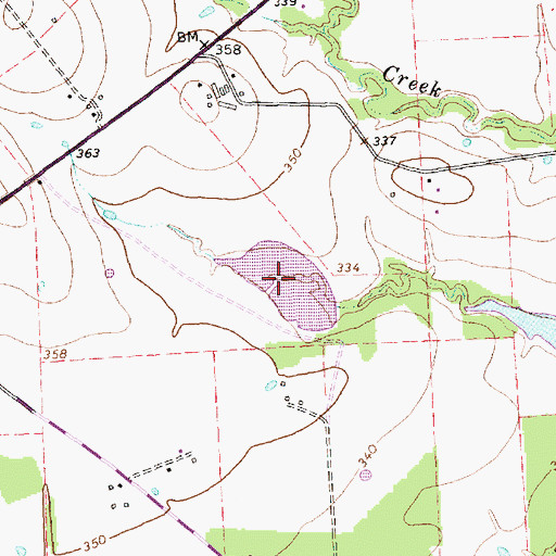 Topographic Map of Moss Lake, TX