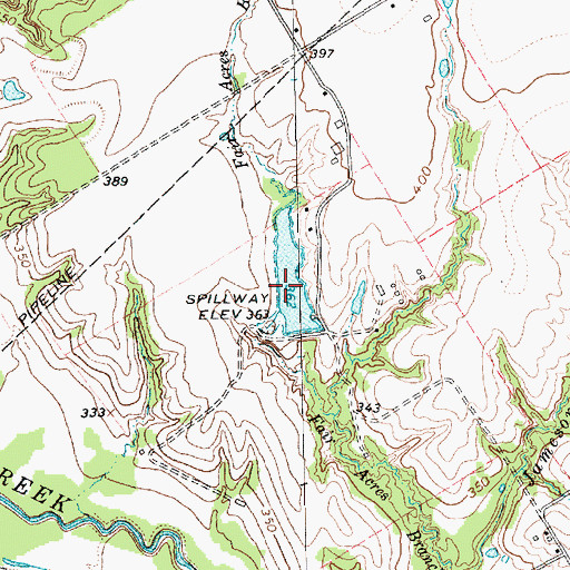 Topographic Map of Wheelock Lake, TX