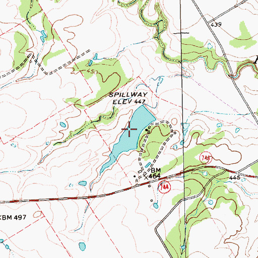 Topographic Map of Cox Lake, TX