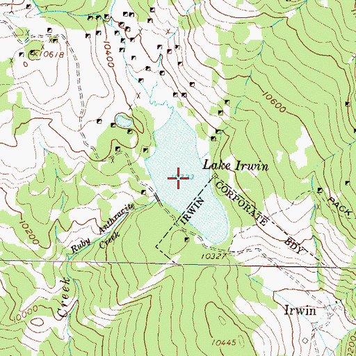 Topographic Map of Lake Irwin, CO