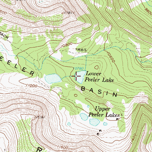 Topographic Map of Lower Peeler Lake, CO
