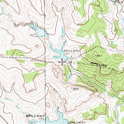 Topographic Map of Black Lake Number 5 Dam, TX