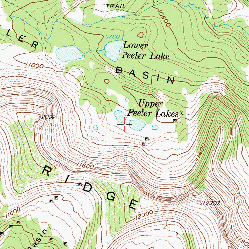 Topographic Map of Upper Peeler Lakes, CO