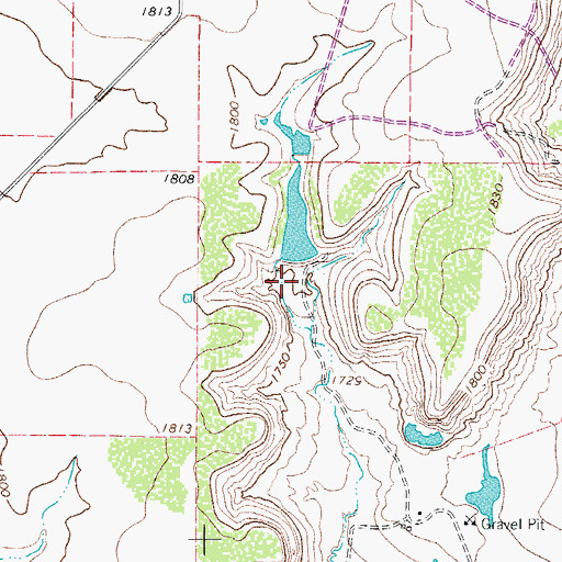 Topographic Map of Hunter Lake Dam, TX