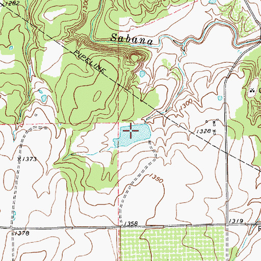 Topographic Map of Davis Lake, TX
